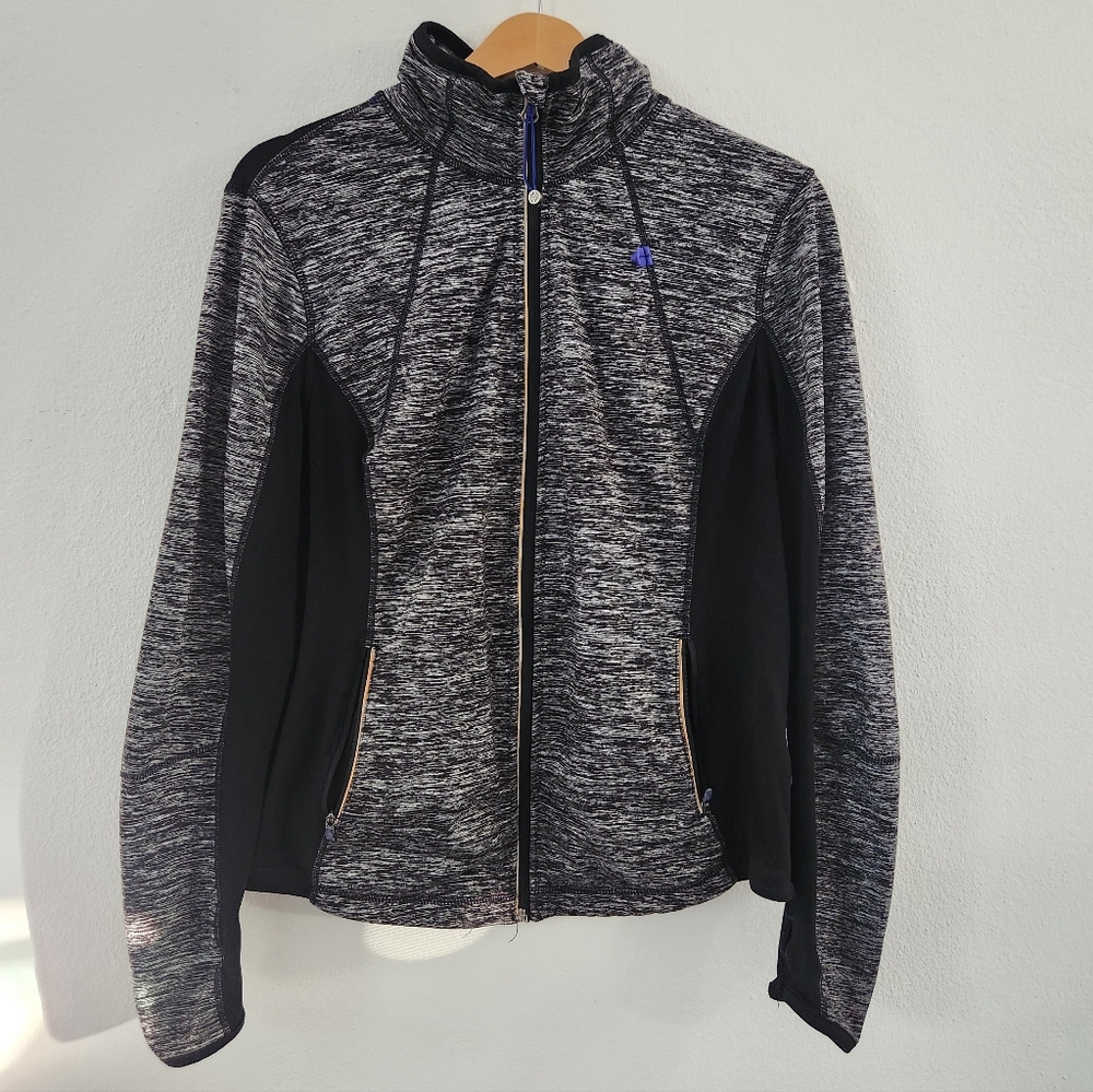 Tangerine Fitted Full Zip Athletic Jacket Grey & Black Women XLarge - Picture 2 of 16